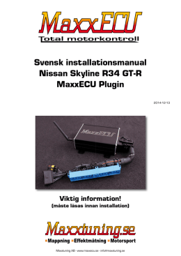 MaxxECU Plugin Manual Nissan R34 GT-R