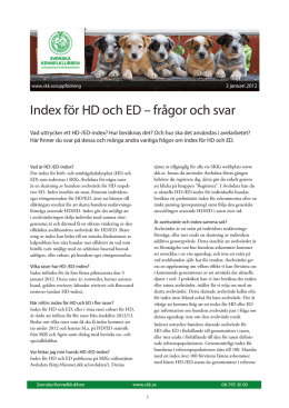 Index för HD och ED - Svenska Sennenhundklubben-SShk