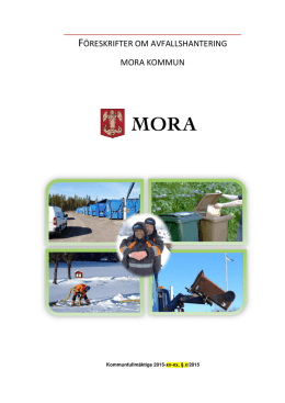Föreskrifter Mora, förslag 13 mars – 10 april