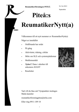 Piteå:s ReumatikerNytt(a)
