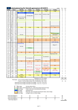 Läsårsplanering för Värmdö gymnasium 2014/2015