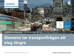 Siemens tar transportfrågan ett steg längre