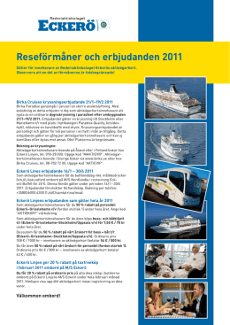 Reseförmåner och erbjudanden 2011