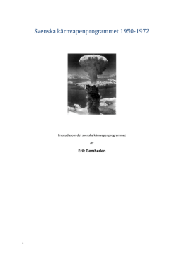 Svenska kärnvapenprogrammet - Eriks blogg om försvarshistoria