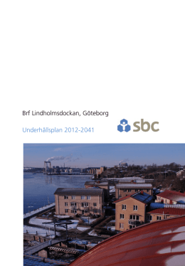 Brf Lindholmsdockan, Göteborg Underhållsplan 2012-2041