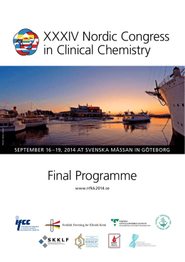 Programme PDF - XXXIV Nordic Congress in Clinical Chemistry