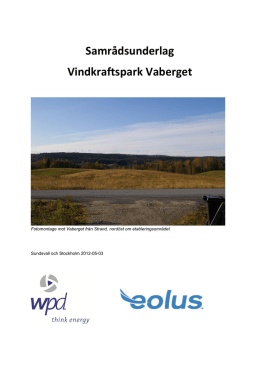 Samrådsunderlag Vindkraftspark Vaberget