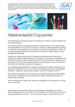 Webbredaktör/Copywriter