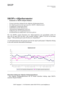 SKOPs väljarbarometer, 2 maj 2014
