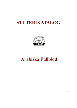 STUTERIKATALOG Arabiska Fullblod