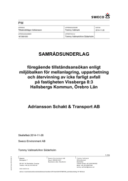 SAMRÅDSUNDERLAG - Adriansson Schakt & Transport AB