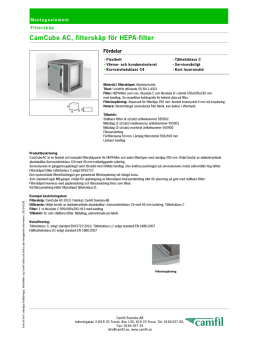 CamCube AC, filterskåp för HEPA-filter