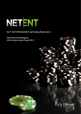 NET ENTERTAINMENT AKTIEINLÖSEN 2013