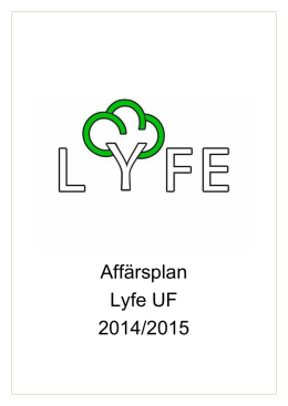Affärsplan Lyfe UF 2014/2015