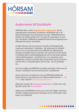 Audionomer till Stockholm