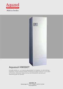 Aquasol HW300T solberedare