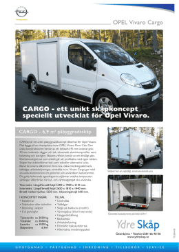 CARGO - ett unikt skåpkoncept speciellt utvecklat för Opel Vivaro.