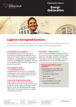 Energideklaration - Borås Energi och Miljö