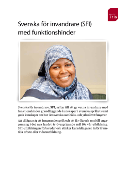 Svenska för invandrare (SFI) med funktionshinder