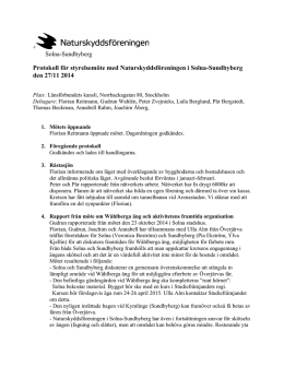 Protokoll 2014-11-27 - Naturskyddsföreningen i Solna