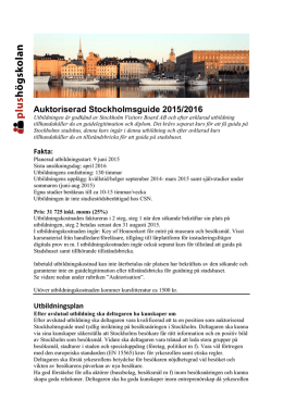 Auktoriserad Stockholmsguide 2015/2016