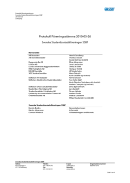 Protokoll Föreningsstämma 2010-05-26