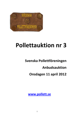 Pollettauktion nr 3 - Svenska Pollettföreningen