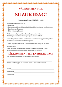 SUZUKIDAG! - Norrköpings Suzukiförening