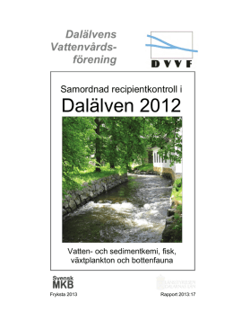 Årsrapport 2012 - Dalälvens Vattenvårdsförening