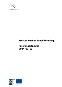 Trekom Leader, ideell förening Föreningsstämma 2014-03-13