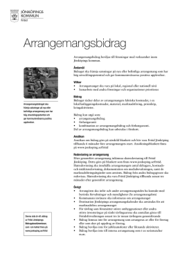 Arrangemangsbidrag - Destination Jönköping