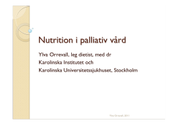 Nutrition i palliativ vård