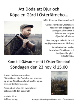 Affisch Pontus Hammarlund 23 nov 2014