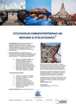 Mekanik och Stålbyggnad - Stockholm Hamnentreprenad