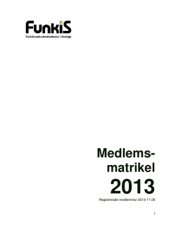 Medlems- matrikel 2013