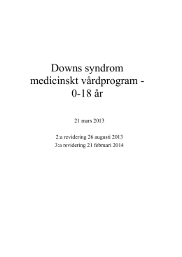 Downs syndrom - Svensk Neuropediatrisk Förening