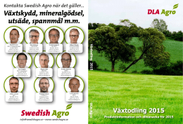 Växtodling 2015 - DLA Agro Swedish