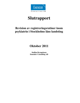 Slutrapport - Emendor Consulting AB