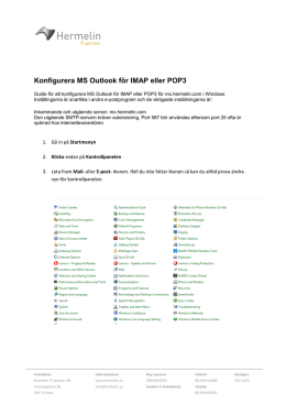 Konfigurera MS Outlook för IMAP eller POP3 - Hermelin IT