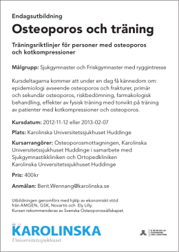 Osteoporos och träning - Svenska Osteoporossällskapet