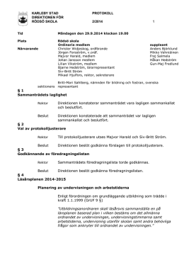 Rödsö skolas direktionsprotokoll 29.9.2014