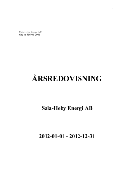 ÅRSREDOVISNING - Sala Heby Energi AB