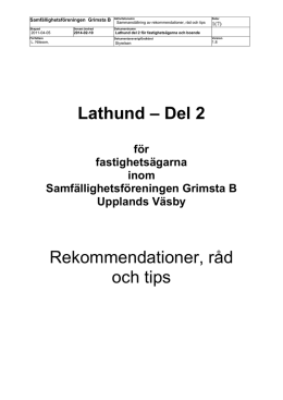 Lathund – Del 2 Rekommendationer, råd och tips