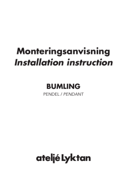 Monteringsanvisning Installation instruction BUMLING