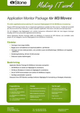 Application Monitor Package för M3/Movex innehåller