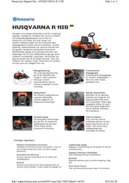 Produktblad Husqvarna R115C