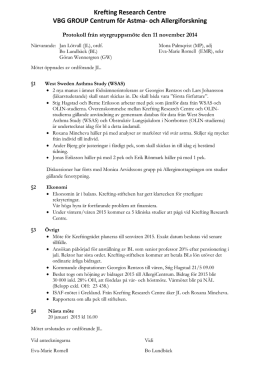 Protokoll från styrgruppsmöte den 11 november 2014