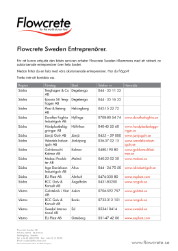 Flowcrete Sweden Entreprenörer.