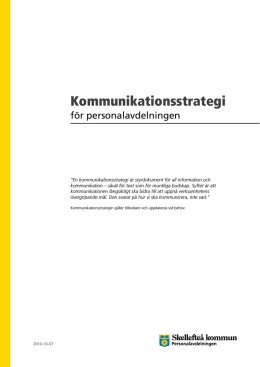 Kommunikationsstrategi Personalavdelningen, Skellefteå