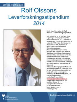 Rolf Olsson-stipendiet 2013